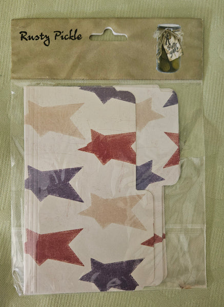 Lot of 4 Brand New RUSTY PICKLE Freedom Stars Scrapbooking Mini File Folder