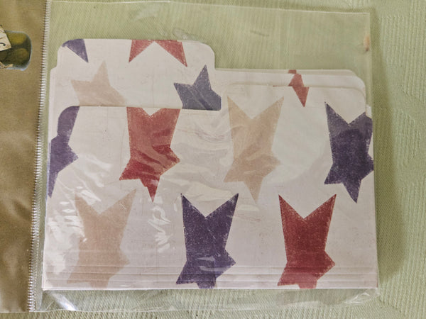 Lot of 4 Brand New RUSTY PICKLE Freedom Stars Scrapbooking Mini File Folder