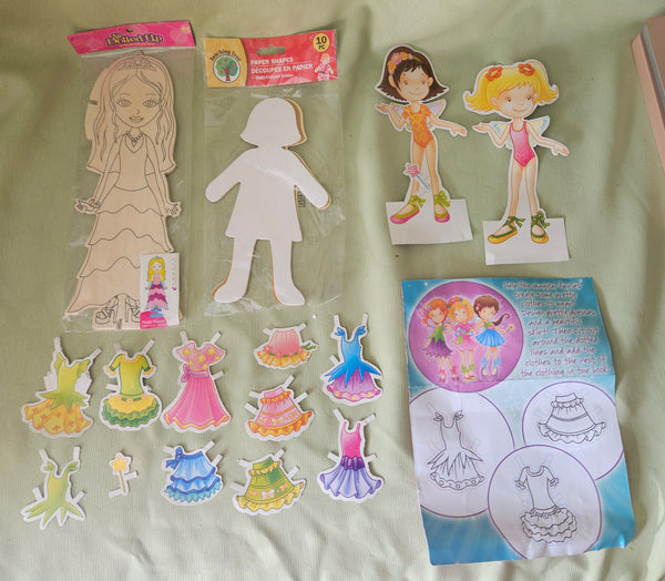Misc 27-Pc Wood, Foam & Paper Doll Lot
