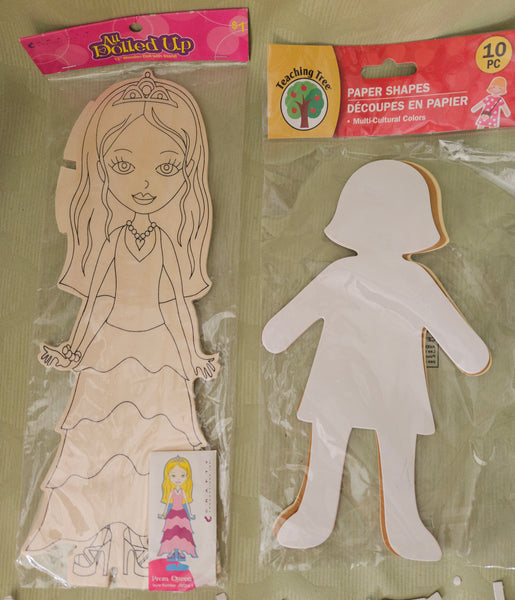 Misc 27-Pc Wood, Foam & Paper Doll Lot