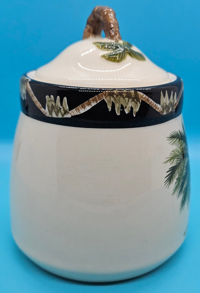 Vintage 1990's Ceramic 14 oz Palm Tree Sugar Container