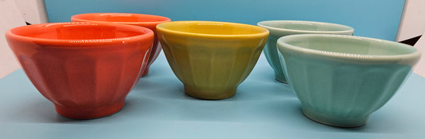 Set of 5 BISCUIT Anthropologie 7 oz Colorful Terra Cotta Latte Bowls