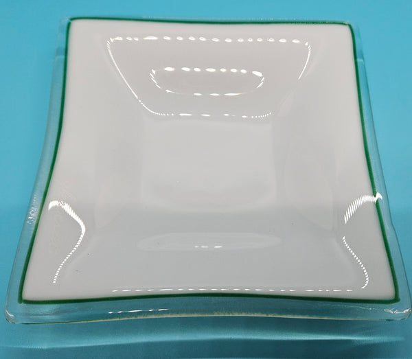 Set of 2 Small Glass Blown Square Trinket Dishes