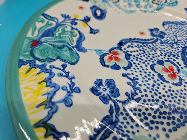 Hand Painted Anthropologie 10 3/4" Multi-color Victorine Plate