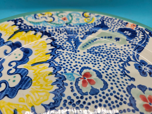 Hand Painted Anthropologie 10 3/4" Multi-color Victorine Plate