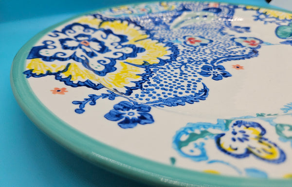 Hand Painted Anthropologie 10 3/4" Multi-color Victorine Plate