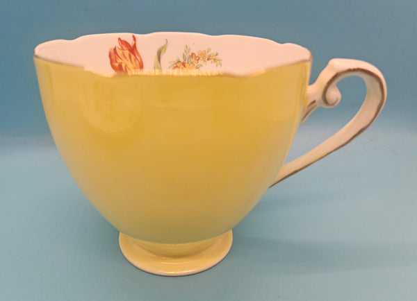 Yellow Floral YE OLD ENGLISH GROSVENOR Bone China Vintage English Tea Cup & Saucer