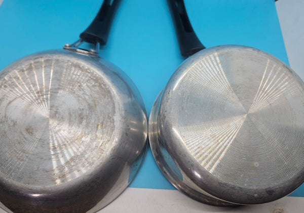 Set of 2 Vintage Aluminum Non-Stick 7" Sauce Pan & 1 Quart Skillet