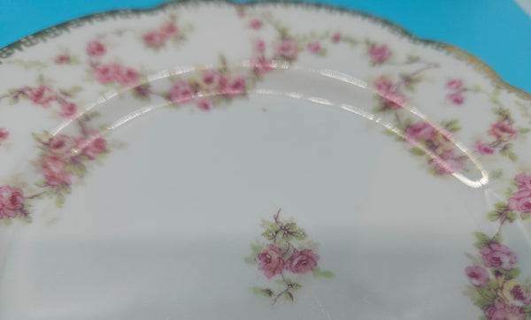 Set of 2 BRIDAL ROSE White, Gold & Floral 6" Plates