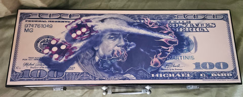 Michael Godard $100 Bill With Dice Limited Edition Poker Chip Case