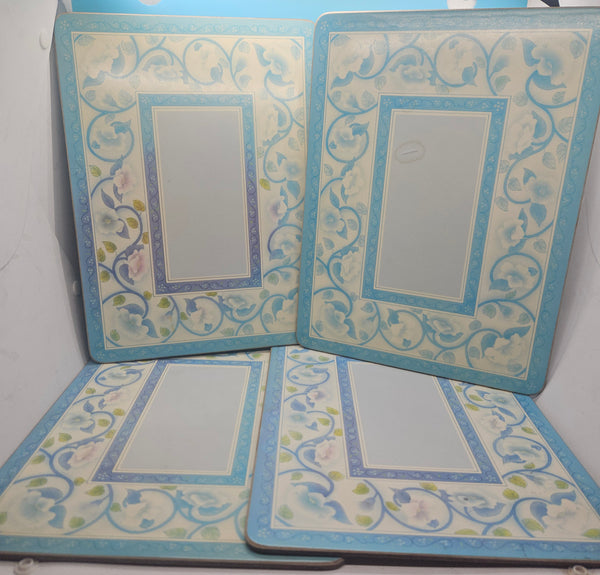 Set of 4 Blue Vintage PIMPERNEL English Wood Placemats