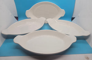Set of 4 Vintage CALIF USA Ivory Oval Baking Dish 849-853