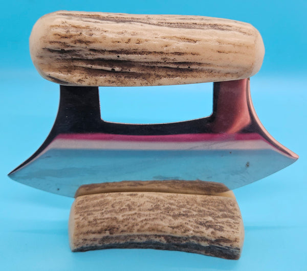 Alaskan Ulu Bone 6" Chef's Knife w/ Stand