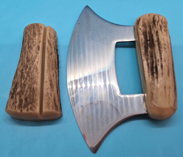 Alaskan Ulu Bone 6" Chef's Knife w/ Stand