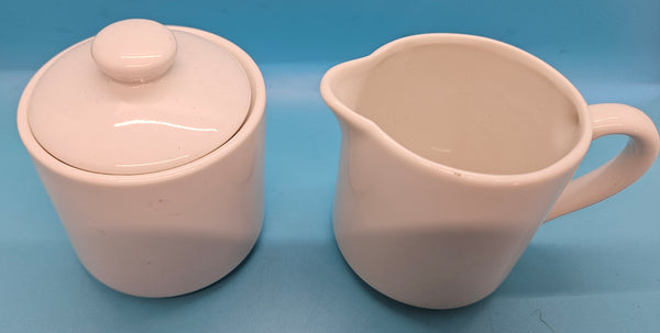 White Ceramic Creamer & Sugar Set
