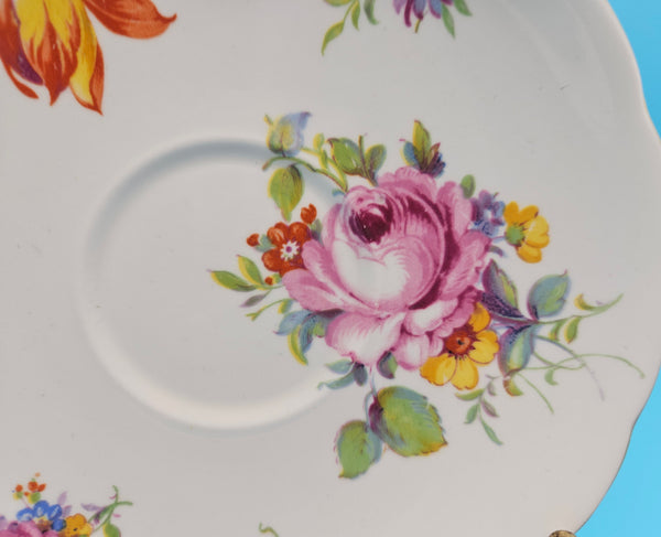 YE OLD ENGLISH GROSVENOR Bone China Floral Saucer