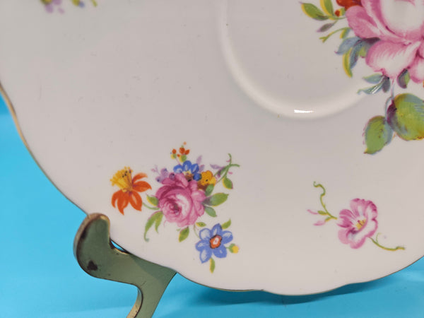 YE OLD ENGLISH GROSVENOR Bone China Floral Saucer