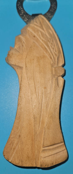 Wood Carved Lady Bottle Opener