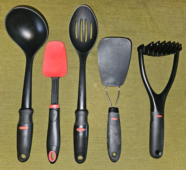 Black & Red 5 Piece OXO Kitchen Utensils (READ DETAILS)