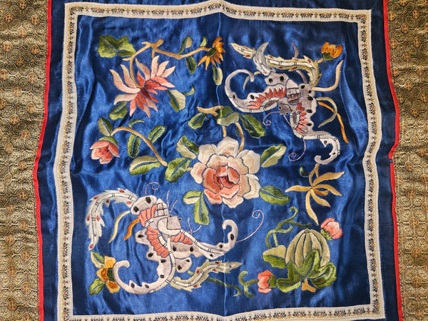 Vintage Chinese Embroidered Pillow Case
