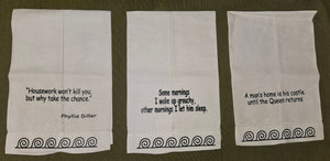 Lot of 3 Funny Linen Tea Towels