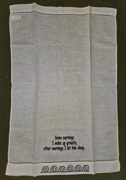 Lot of 3 Funny Linen Tea Towels