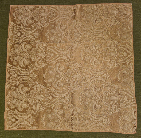 Set of 6 Gold Damask Fabric Dinner Napkins