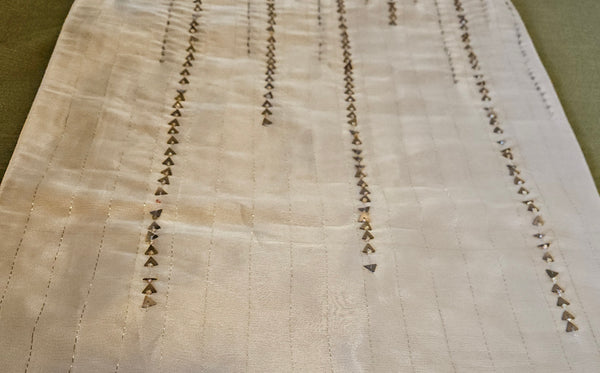 PIER 1 IMPORTS Gold Beaded Table Runner ~ Stipes & Sequins