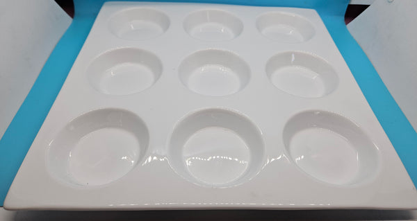 Pier 1 Imports White 9 Section Discontinued Tasting Tray / Appetizer Tray