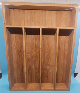 Bamboo Wood Cutlery Utensil Tray