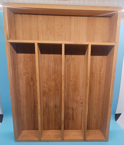 Bamboo Wood Cutlery Utensil Tray