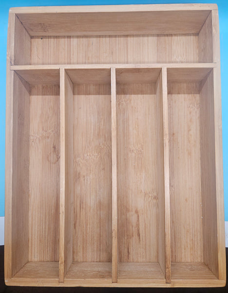 Bamboo Wood Cutlery Utensil Tray