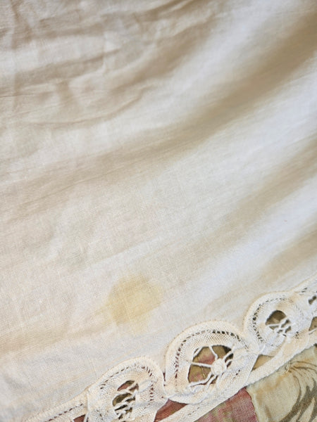 Vintage Oval 67" x 94" Cutwork Embroidery Tablecloth