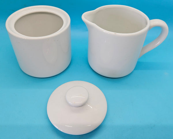 White Ceramic Creamer & Sugar Set