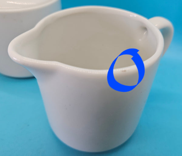 White Ceramic Creamer & Sugar Set