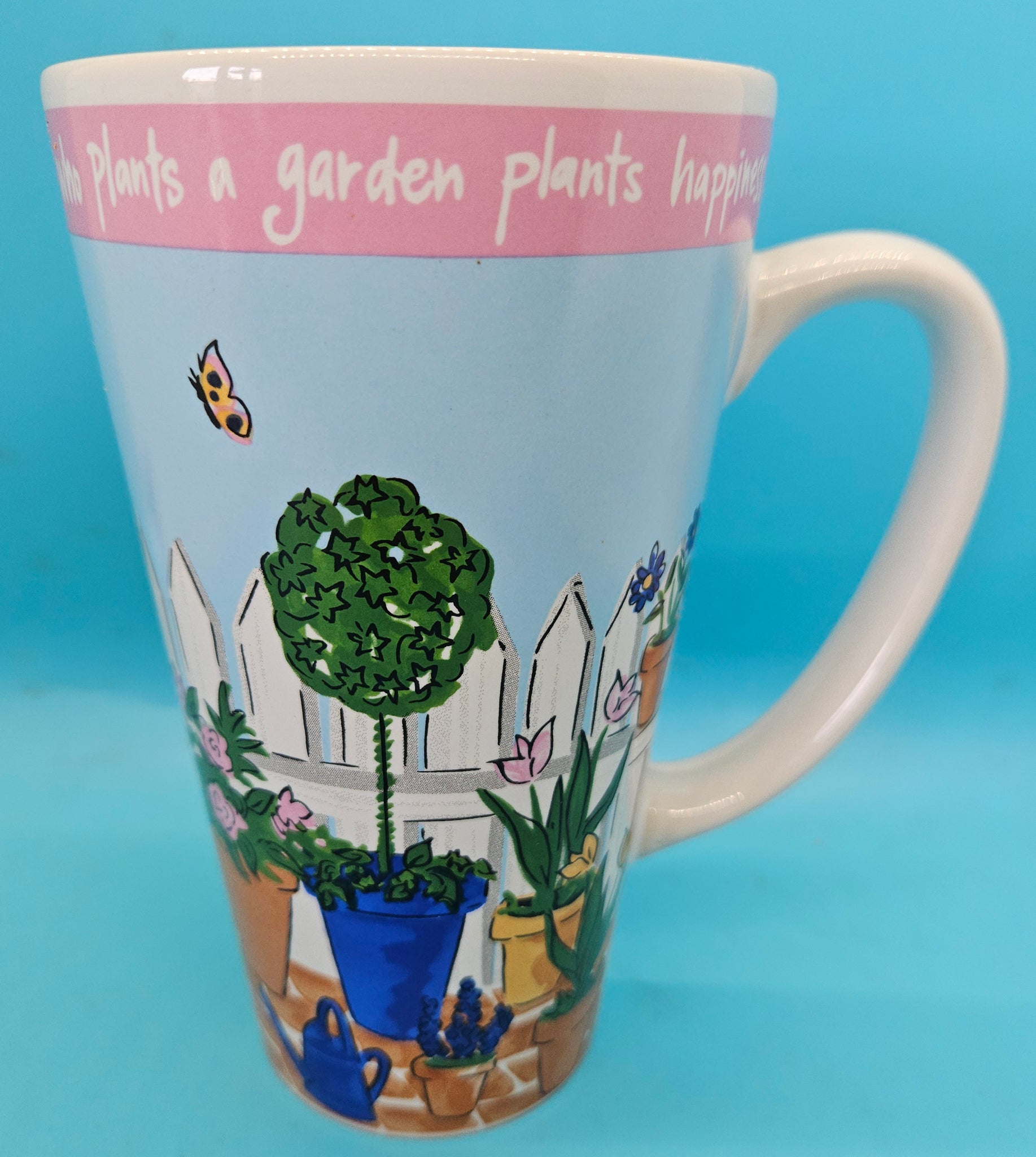 Pink Rim Signature Riviera Van Beers 16 oz Garden Coffee Cup Mug
