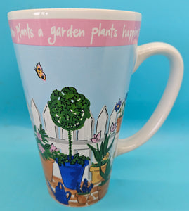 Pink Rim Signature Riviera Van Beers 16 oz Garden Coffee Cup Mug