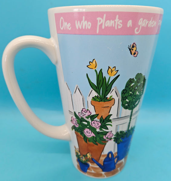 Pink Rim Signature Riviera Van Beers 16 oz Garden Coffee Cup Mug