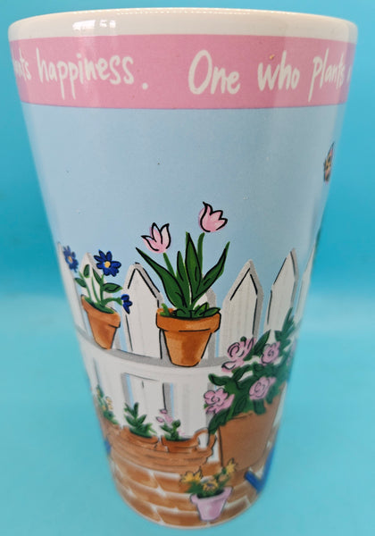 Pink Rim Signature Riviera Van Beers 16 oz Garden Coffee Cup Mug