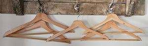 Set of 5 Light Wood Vintage Hangers