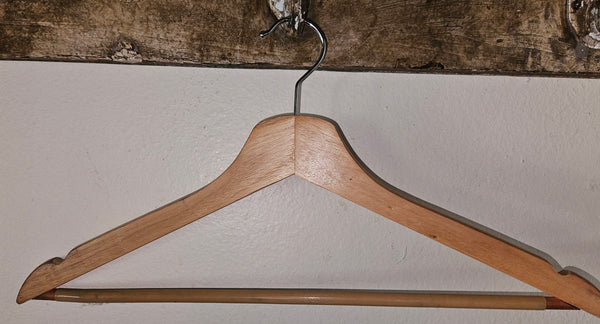 Set of 5 Light Wood Vintage Hangers