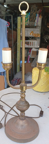 Vintage Brass Dual Bulb Lamp