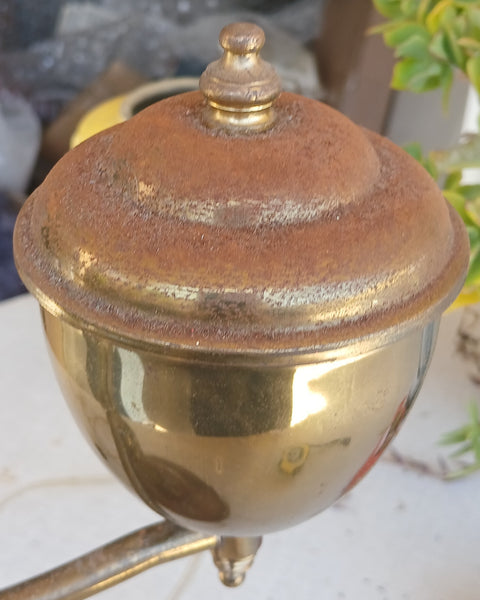 Vintage Art Deco Brass Student Hurrican Desk Lamp