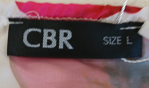 Large CBR Brand New Floral Zip-Up Back Crop Top