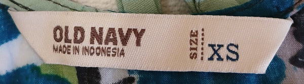 XS OLD NAVY Brown, Green, and Blue Floral Tank Top w/ Back Bow