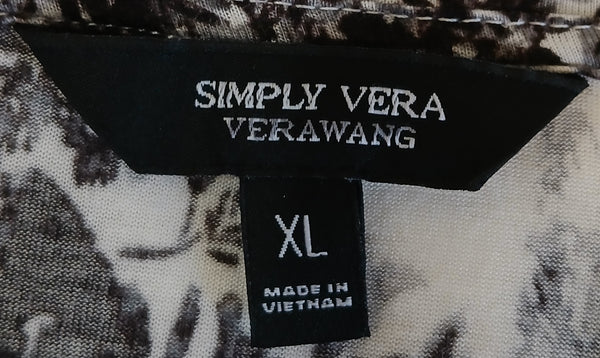 XL SIMPLY VERA Vera Wang Black & White Floral Shirt