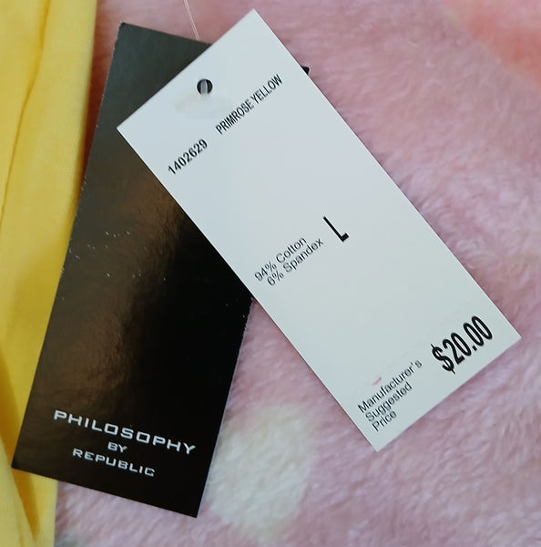 Set of 2 Brand New Large White & Yellow Plain Colored Shirts