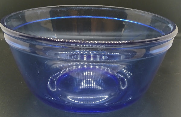 Vintage Anchor Ovenware Blue 2.5 QT Glass Mixing Serving Prep Kitchen Bowl USA