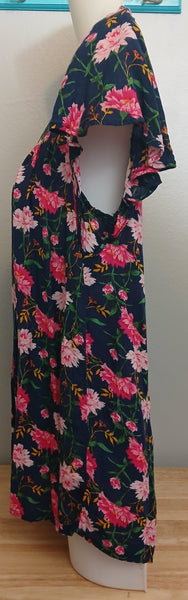Small Petite OLD NAVY Multicolor Floral Blouse w/ Front Pocket