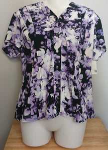 Petite XL Brand New CROFT & BARROW Button Down Multicolor Floral Blouse